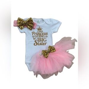 Gold and Pink Kids One Piece Set
